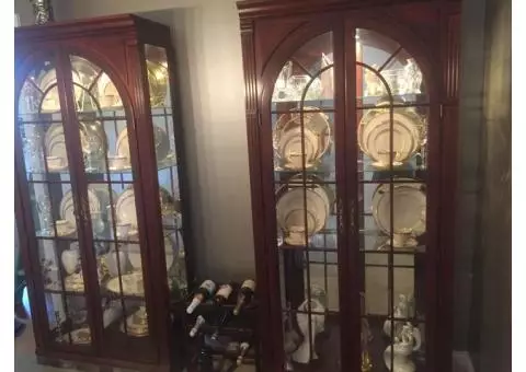 Pair of Curio / China Cabinets