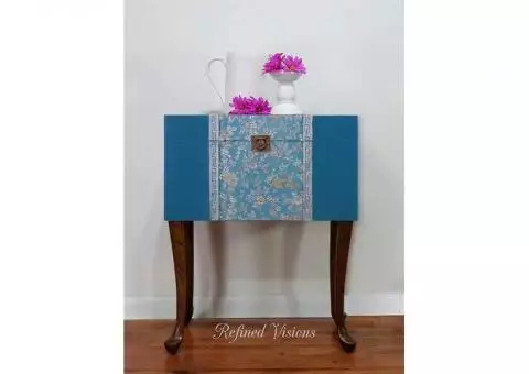 Hand Painted Storage Chest/ Accent Table